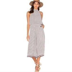 Faithfull The Brand | Fleetwood Halter Jumpsuit White & Brown Maryam Print | XS